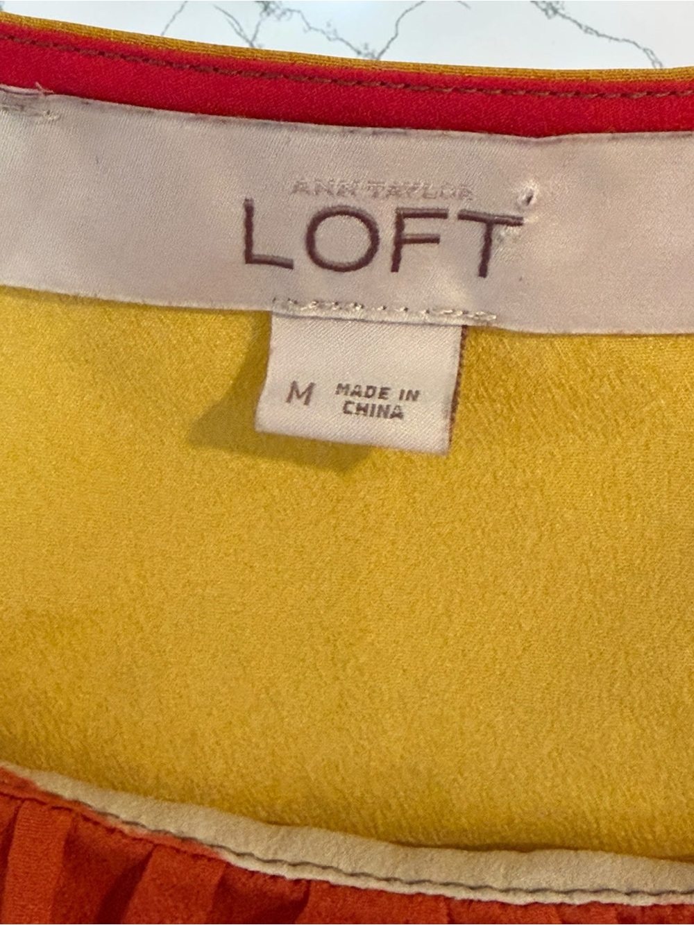 LOFT Colorblock Multicolor Stripe Blouse - Pink, Orange & Yellow - Picture 2 of 6